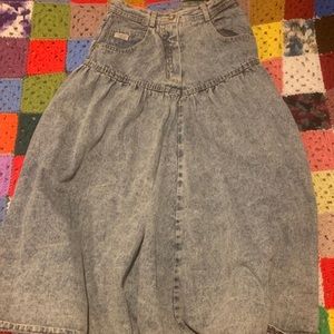 Vintage jean acid wash skirt